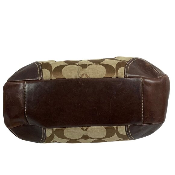 COACH CC Logo Jacquard Leather Trim Ergo Kisslock Shoulder Bag 12232 NO TAG - Picture 6 of 14